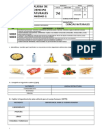 Prueba Ciencias Naturales Nutrientes 8° Básico