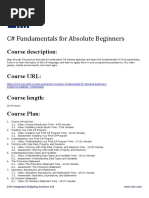 C# Fundamentals For Absolute Beginners: Course Description