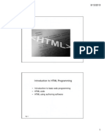 Introduction To HTML Programming