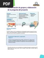 Sesión 2: Conformación de Grupos y Elaboración de La Pregunta Del Proyecto