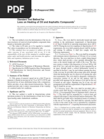 Loss On Heating of Oil and Asphaltic Compounds: Standard Test Method For