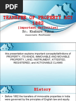 Transfer of Property Act 1882: (Mportant Definition)