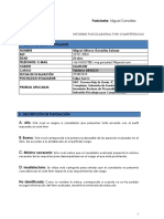 Postulante: Miguel González: Informe Psicolaboral Por Competencias