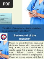 The Effect of Progressive Muscle Relaxation On Cancer Patients' Self-Efficacy