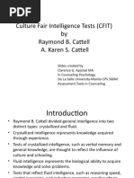 Culture Fair Intelligence Test (CFIT) Manual