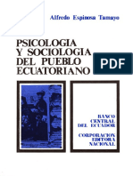 Psicología y Sociología Del Pueblo Ecuatoriano Alfredo Espinosa Tamayo