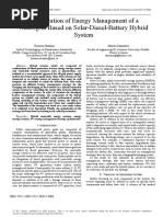 Optimization of Energy Management of A Microgrid Based On Solar-Diesel-Battery Hybrid System