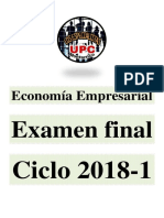 Examen Final de Economía Empresarial 2018-1