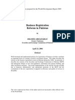 Business Registration Reforms in Pakistan: Background Paper Prepared For The World Development Report 2005