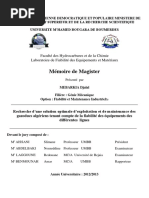 Mémoire de Magister: Faculté Des Hydrocarbures Et de La Chimie Laboratoire de Fiabilité Des Equipements Et Matériaux