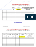 Ejercicios Dislexia Ordenar Sílabas para Construir Una Palabra Plantilla