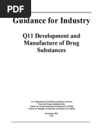 Guidance For Industry: Q11 Development and Manufacture of Drug Substances