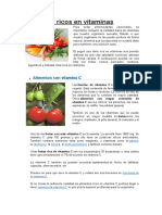 Alimentos Ricos en Vitaminas