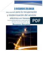 Resumen Ejecutivo Plan de Acciones para Recuperación y Modernización Sector Eléctrico en Venezuela