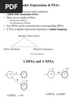 Regular Expressions & Fsas