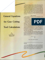 General Equations For Gear Cutting Machines