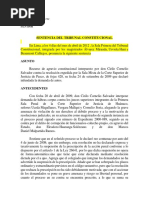 Sentencia Del Tribunal Constitucional Reo Contumaz