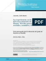 Tesis Sobre Hume y La Experiencia PDF