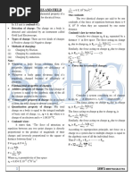 Class 12 Electric Charges and Fields Notes