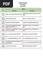 Spring 2019 - Final Exam Schedule (v1) PDF