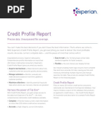 Credit Profile Report: Product Sheet