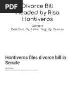 Divorce Bill Headed by Risa Hontiveros