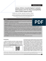 Incidence of Various Clinico-Morphological Variants of Cutaneous Tuberculosis and Its Drug Susceptibility Pattern-Delhi Based Study