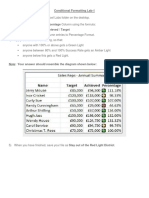 Conditional Formatting Lab Exercises