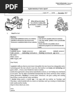 English Worksheet "Unit 3: Sports": Asignatura: Inglés Nivel: 4° Básico