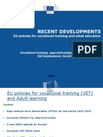 Recent Developments: EU Policies For Vocational Training and Adult Education