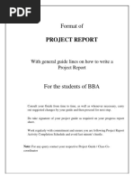 Format of Project Report: With General Guide Lines On How To Write A Project Report