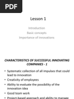 Lesson 1: Basic Concepts Importance of Innovations