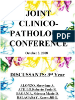 Joint Clinico-Pathologic Conference: October 3, 2008