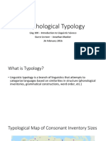 Morphological Typology - Spring 2016 - Ling 100 Guest Lecture