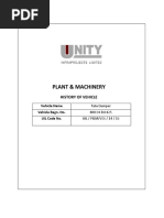 Plant & Machinery: History of Vehicle