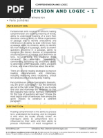 Comprehension and Logic - 1: - Reading Comprehension - para Jumbles