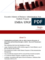 Emba/ Epgp: Executive Masters of Business Administration/ Post Graduate Program