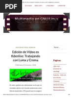 Edición de Vídeo en Kdenlive - Trabajando Con Luma y Croma - Multimedia en Gnu - Linux PDF