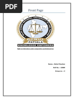 Front Page: Right To Information Under Comparative Constitutional Law