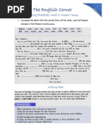 The English Corner: Writing Practices - Unit 1