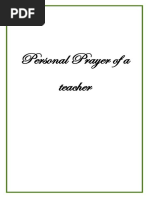 Personal Prayer of A Teacher