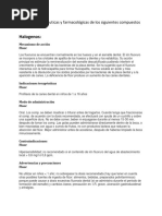 Acciones Terapéuticas y Farmacológicas de Los Siguientes Compuestos