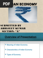 Indian Economy: Submitted by Abhijeet Kumar Section-"A"