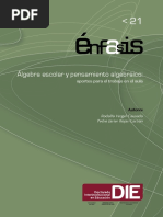 Algebra Escolar y Pensamiento Algebraico Aportes para El Trabajo en El Aula PDF