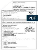 Avaliacao Bimestral de Portugues 1º Bimestre