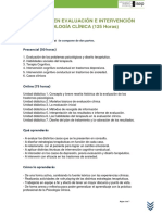 Plan de Estudios Diplomado en Evaluación e Intervención en Psicología Clínica