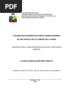 Valoración Económica de Áreas Verdes Urbanas de Uso Público en La Comuna de La Reina
