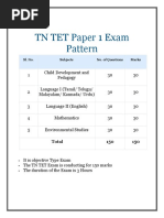 TN TET Paper 1 Exam Pattern