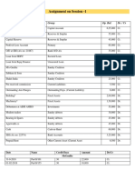 Assignment On Session - 1: General Ledger's Name Group Op. Bal. Dr. / CR