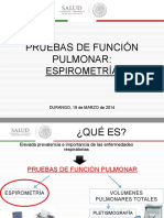 Prueba de Función Pulmonar Espirometría PDF